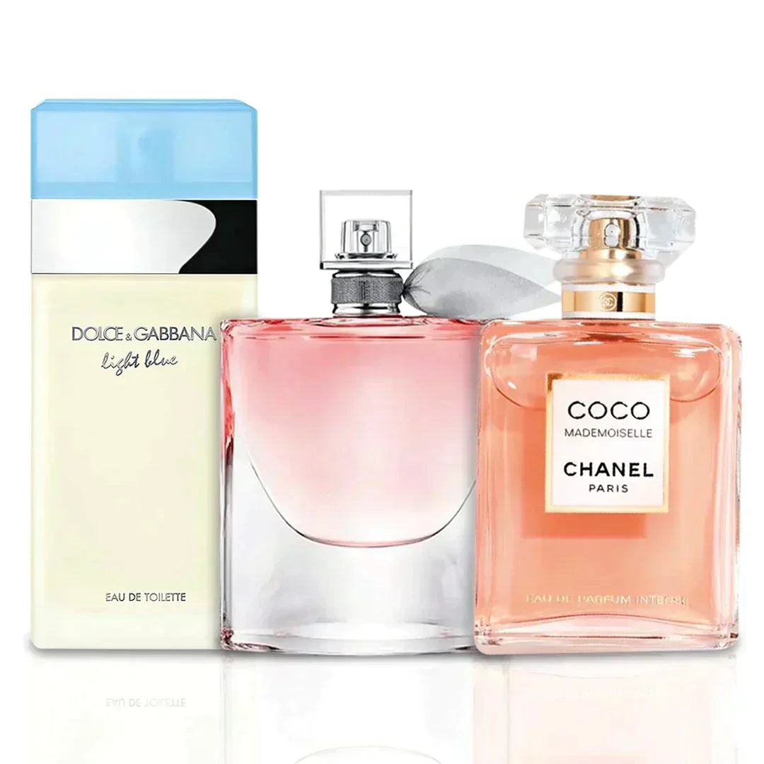 Combo de 3 Parfums - La Vie Est Belle, Mademoiselle et Light Blue [100 ml chacun]