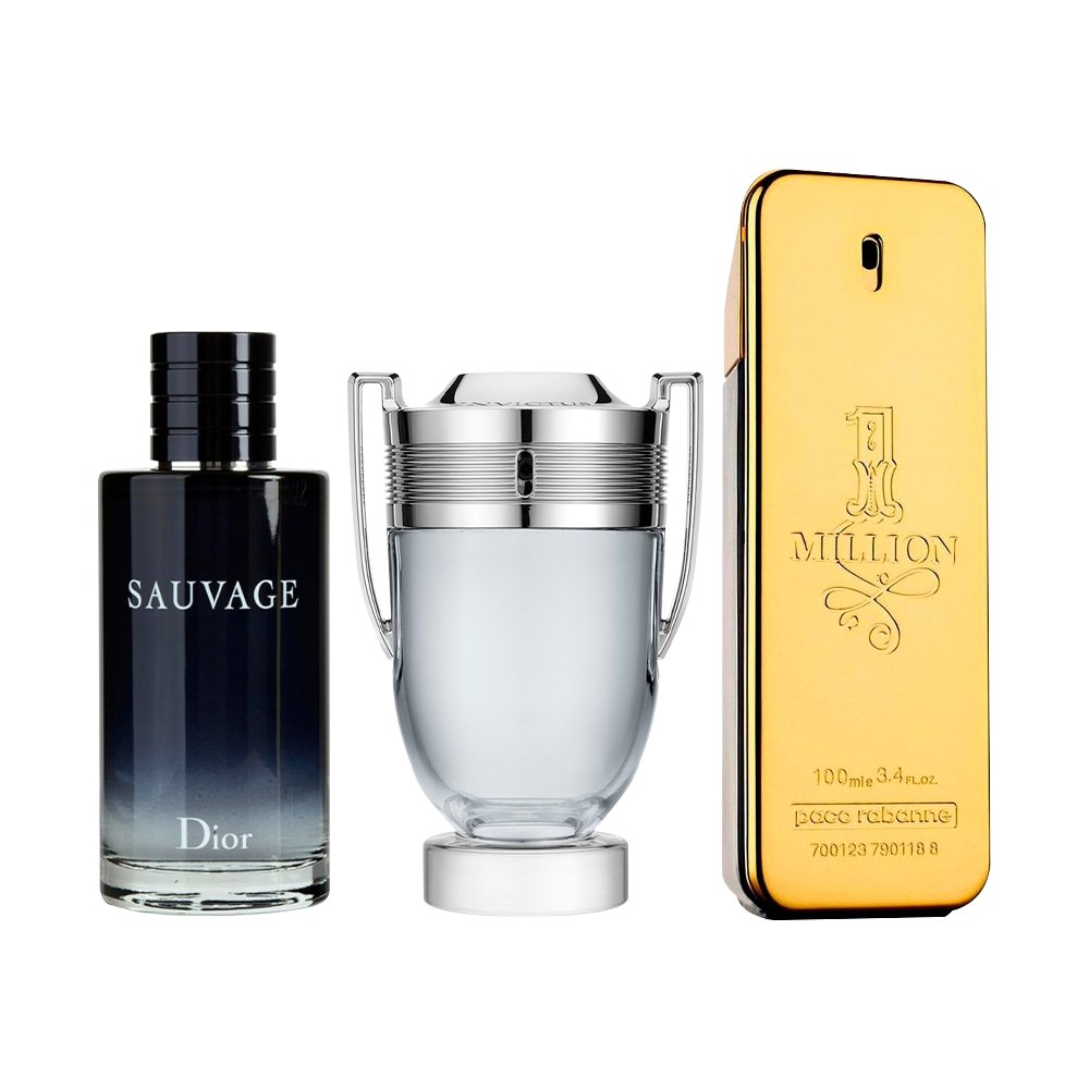 Combo de 3 Parfums Hommes - Silver Scent, Azzaro et 212 Black [100 ml chacun]